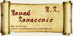 Novak Kovačević vizit kartica